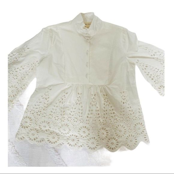 Luna moon White Boho 3/4 length sleeve size small - Picture 1 of 4
